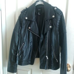 Faux Black Leather Jacket